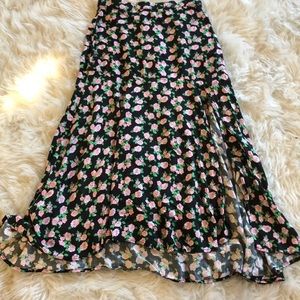 Zara front slits summer midi skirt